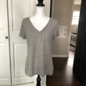 Grey V Neck Tee Shirt